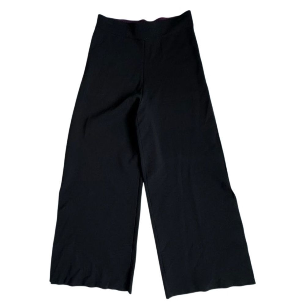 Charli Knit Black Pants Ankle Cropped Wide Leg Dressy Casual SZ XS